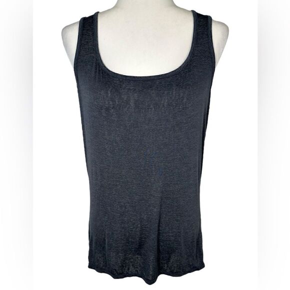 Amari Active Women’s Dark Heather Grey Scoop Neck Lightweight Tank Top - Picture 2 of 6